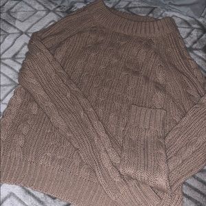 Beige knitted crewneck